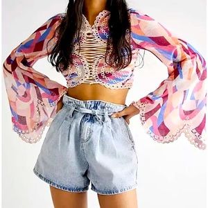 Free People Eyes onYou Bell Sleeve Top M